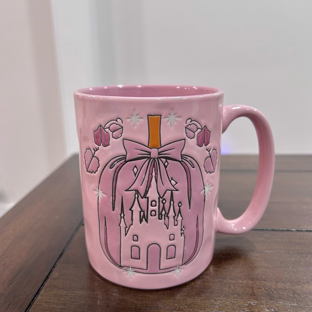 Disney Cinderella’s Castle Pumpkin Fall Pink Mug